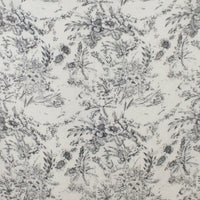 Sketchy Floral Print Merino Wool Scarf - Off White