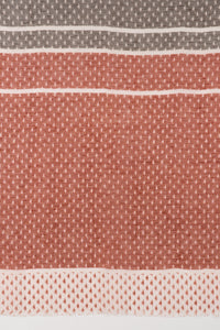 SVEZE Hazy Brush Print Linen Cotton Scarf - Terracotta Grey White - Flat Look