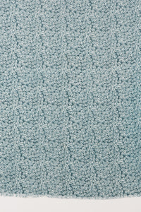 Sveze - Leaf Print Linen Cotton Scarf - Teal - Flat Look