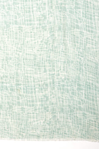 SVEZE Busy Strokes Print Cotton Modal Scarf - Sage - Flat Look