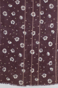 Poppy Flower Merino Wool Scarf - Plum