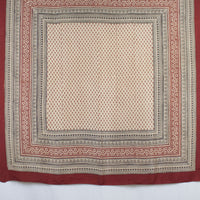 Mini Spade Print Bagh Hand-block Print Silk Square Scarf - Red