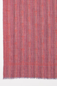 Sveze - Little Paisley Stripe Jacquard Scarf - Pink - Flat Look