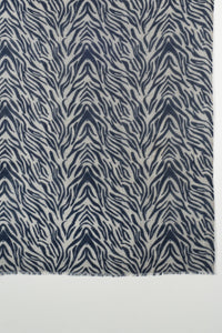 Tiger Print Merino Wool Scarf - Black White