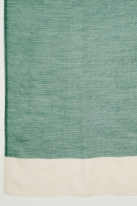 Micro Squares Cashmere Wool Scarf – Bottle Green & Off-White